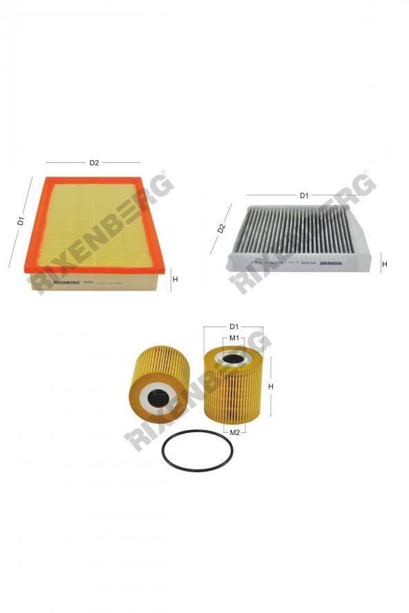 Volvo S80  2.8 24V Turbo 272 Hp 98-06 Rixenberg Filtre Bakım Seti ürün görseli