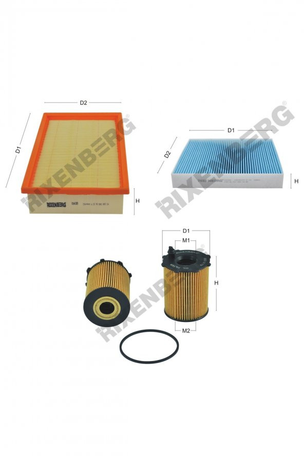 Volvo S40 II 1.6 Diesel 109 Hp 04-10 Rixenberg Filtre Bakım Seti ürün görseli