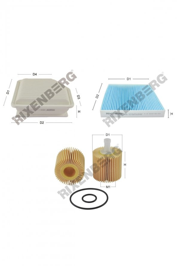 Toyota Rav 4 IV 2.0 D4-D 124 Hp 12 >  Rixenberg Filtre Bakım Seti ürün görseli