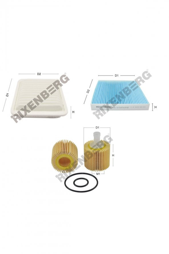 Toyota Auris II (E180) 1.33 Vvt 99 Hp 12 >  Rixenberg Filtre Bakım Seti ürün görseli