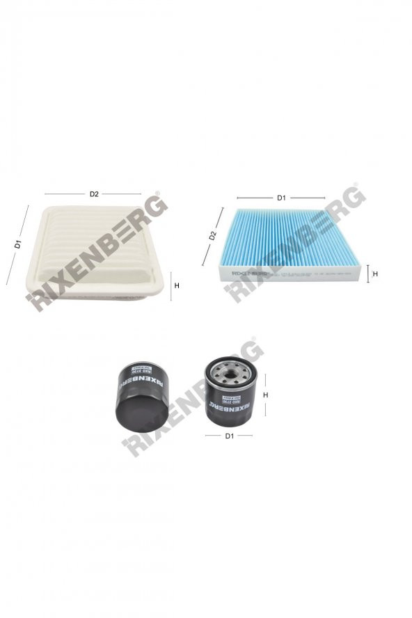 Toyota Corolla X  (E14/E15) 1.4  97 Hp 07 >  Rixenberg Filtre Bakım Seti ürün görseli