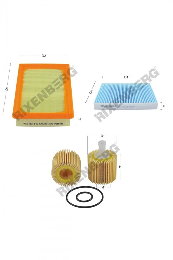 Toyota C-Hr 1.8 Hybrid 136 Hp 16 >  Rixenberg Filtre Bakım Seti ürün görseli