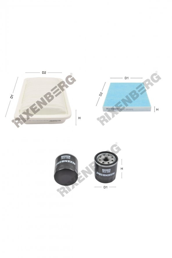 Toyota Avensis II (T25) 1.8 16V 129 Hp 03-08  Rixenberg Filtre Bakım Seti ürün görseli
