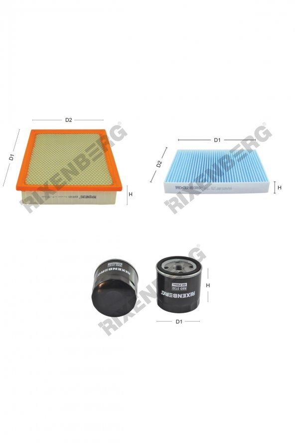 Toyota Hilux 2.4 D (GUN12) 150 Hp 15 >  Rixenberg Filtre Bakım Seti ürün görseli