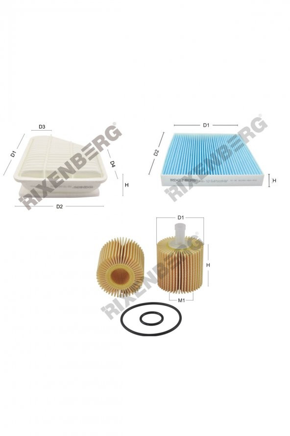 Toyota Corolla XI (E18) 1.4 D-4D 90 Hp 13 >  Rixenberg Filtre Bakım Seti ürün görseli