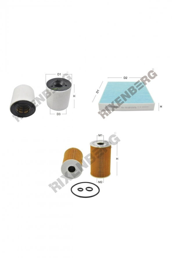 Skoda Rapid 1.6 Tdi (NH3) 90-105 Hp 12 > Rixenberg Filtre Bakım Seti ürün görseli 1