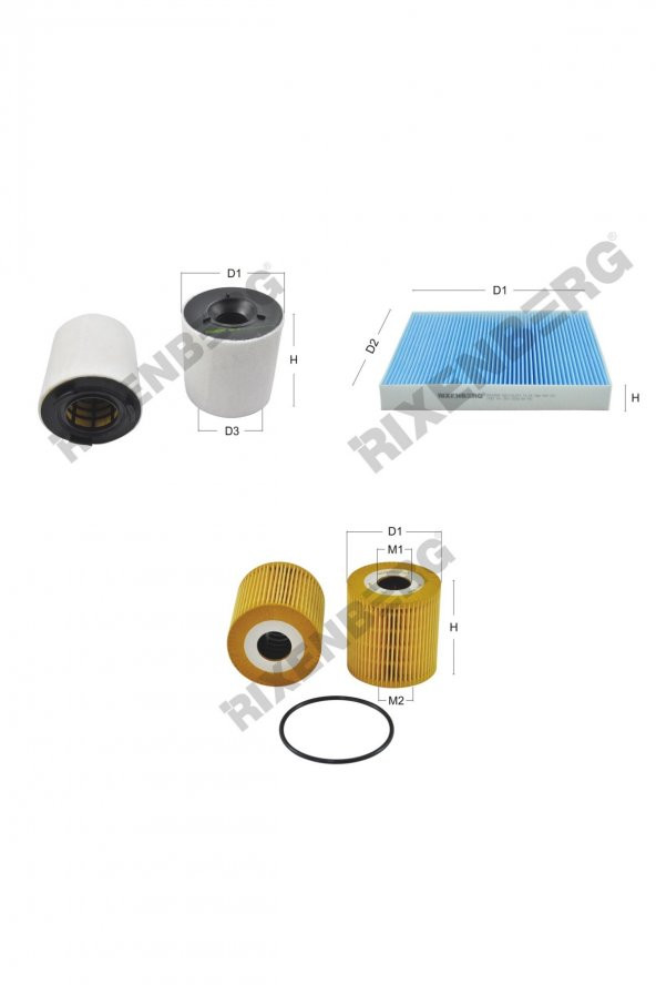 Skoda Roomster 1.2 Tdi (5J) 75 Hp 10 > Rixenberg Filtre Bakım Seti ürün görseli