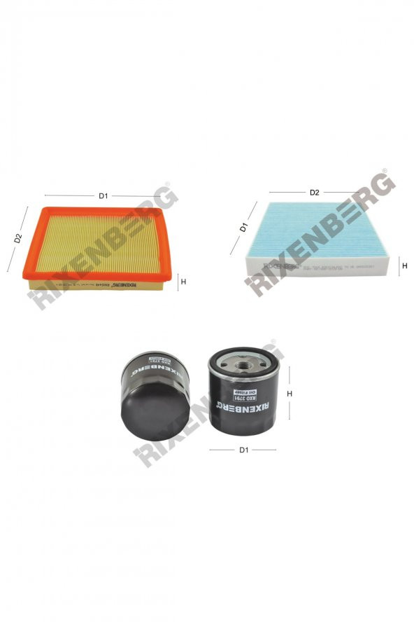 Skoda Rapid 1.6 (NH3,NH1) 90-110 Hp 15 > Rixenberg Filtre Bakım Seti ürün görseli