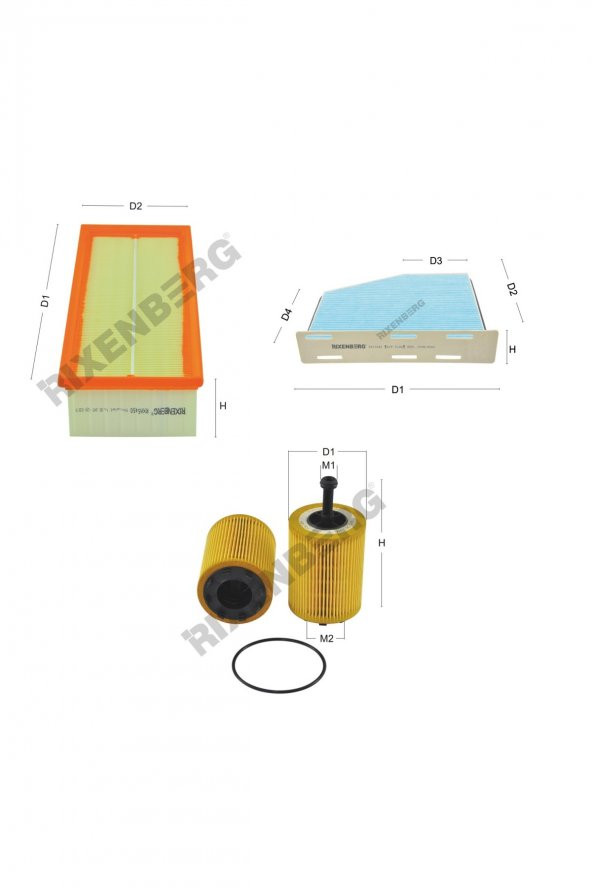 Skoda Octavia II 1.9 Tdi 105 Hp 04-10 Rixenberg Filtre Bakım Seti ürün görseli