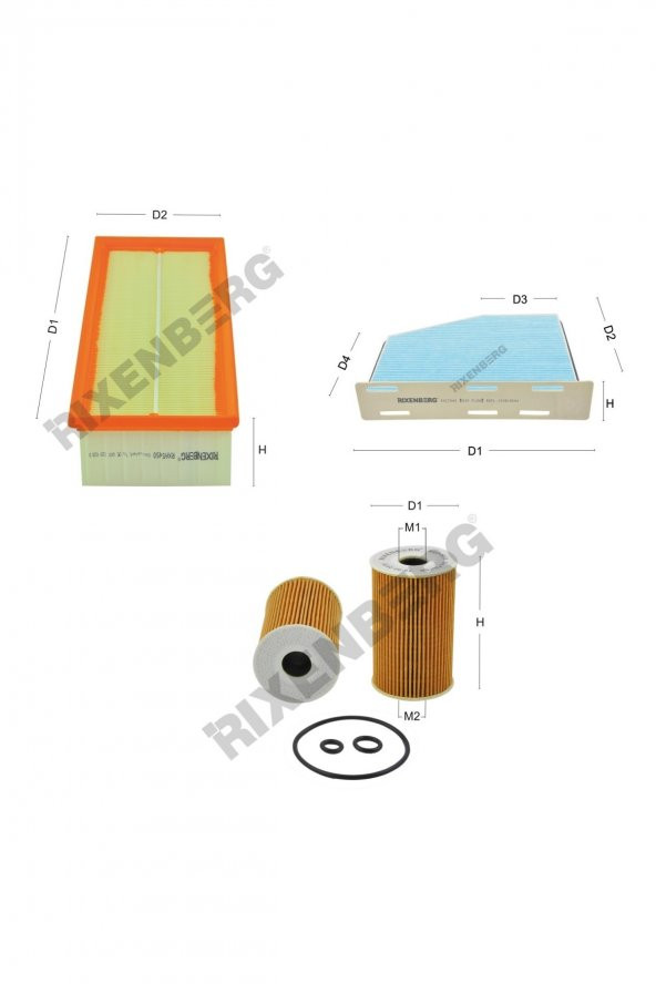 Skoda Yeti 2.0 Tdi (5J,5L) 140 Hp (Motor Kodu CFHC,CLCB) 09 > Rixenberg Filtre Bakım Seti ürün görseli