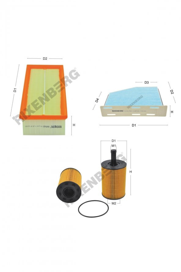 Skoda Yeti 2.0 Tdi (5J,5L) 170 Hp (Motor Kodu CEGA) 09 > Rixenberg Filtre Bakım Seti ürün görseli