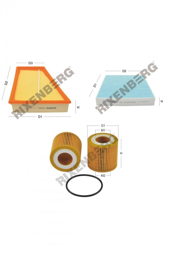 Skoda Rapid 1.2 Mpi (NH3) 75 Hp 12 > Rixenberg Filtre Bakım Seti ürün görseli 1