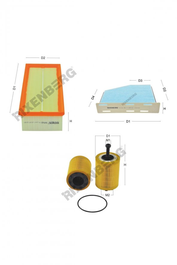 Skoda Superb II 2.0 Tdi (3T) 140 Hp (Motor Kodu BKD,BMP) 08 > Rixenberg Filtre Bakım Seti ürün görseli