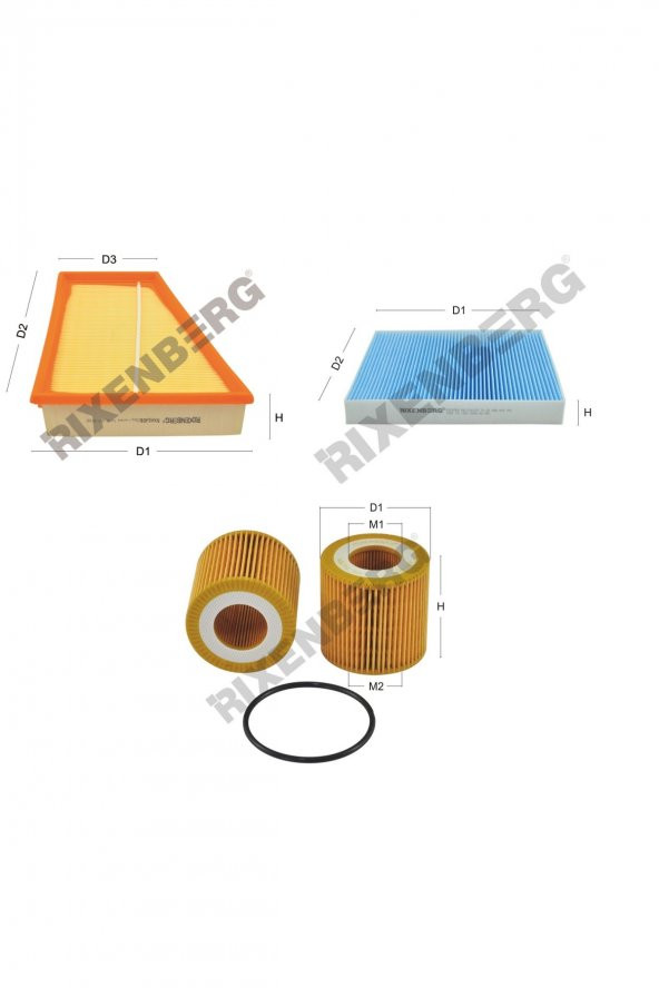 Skoda Roomster 1.2 12V (5J) 69 Hp 07 > Rixenberg Filtre Bakım Seti ürün görseli