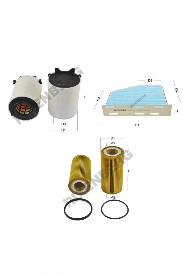 Skoda Octavia II 2.0 Fsi 150 Hp 04-08 Rixenberg Filtre Bakım Seti ürün görseli 1