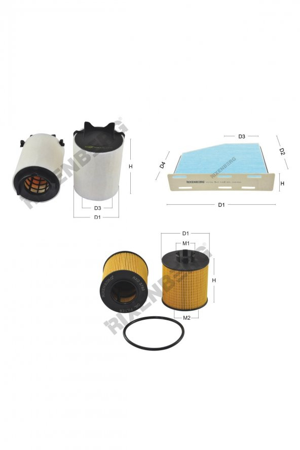 Seat Toledo III  1.4 Tsi (5P2) 125 Hp 07 > Rixenberg Filtre Bakım Seti ürün görseli