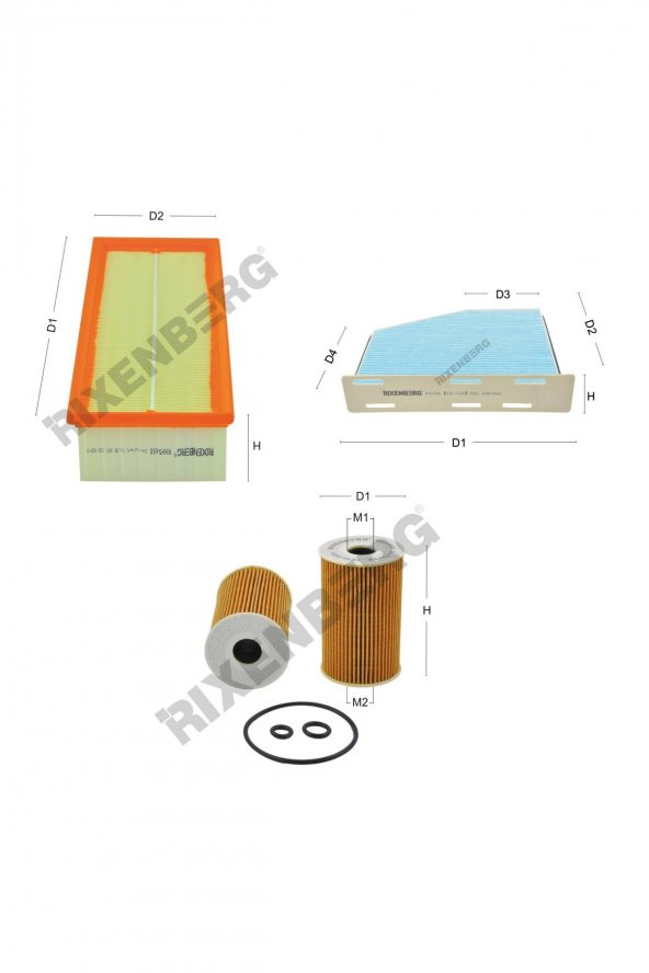 Seat Leon II 1.6 Tdi (1P1) 90-105 Hp 09 > Rixenberg Filtre Bakım Seti ürün görseli