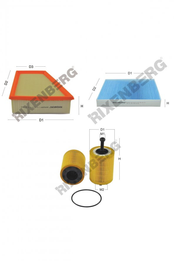 Seat Ibiza V 1.4 Tdi (6J) 80 Hp 08-10 Rixenberg Filtre Bakım Seti ürün görseli