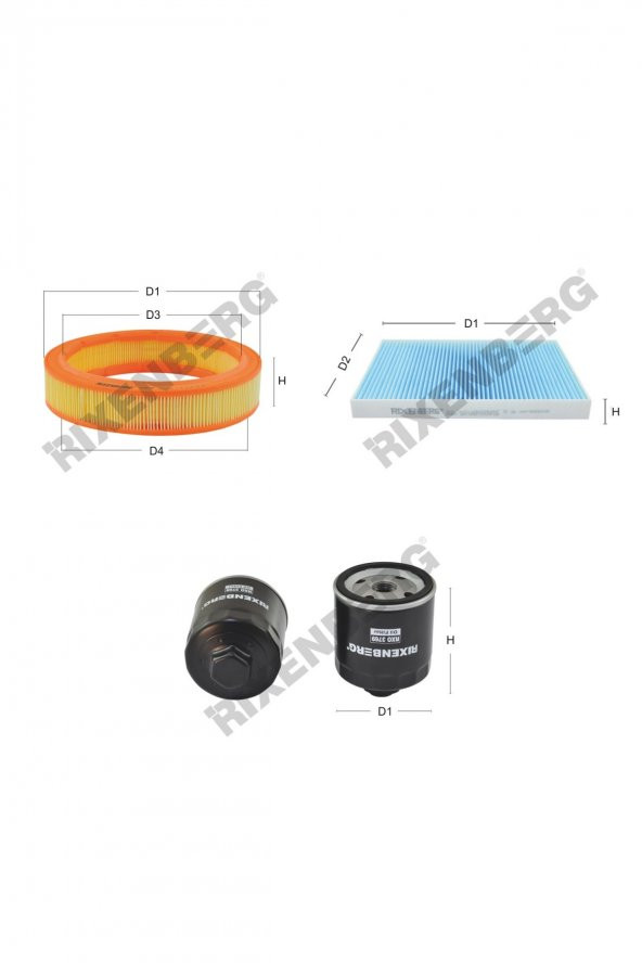 Seat Cordoba II 1.6i 75 Hp 99-00 Rixenberg Filtre Bakım Seti ürün görseli