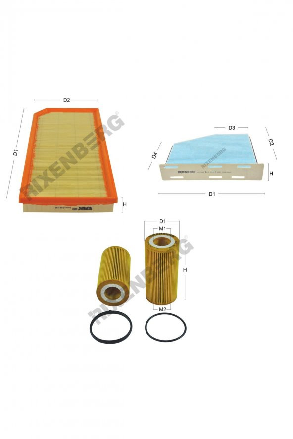 Seat Leon II 2.0 TFsi (1P1) 185 Hp 05-06 Rixenberg Filtre Bakım Seti ürün görseli