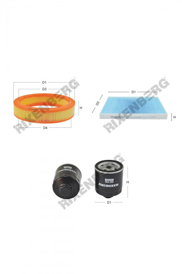 Seat Inca 1.4i 60 Hp 95-04 Rixenberg Filtre Bakım Seti ürün görseli