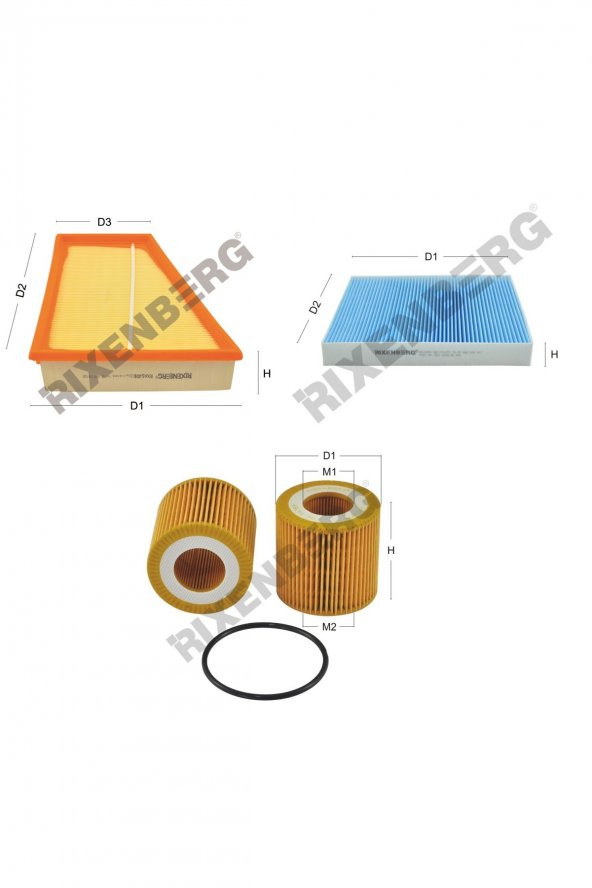 Seat Ibiza IV 1.2 6V (6L1) 60 Hp 07-09 Rixenberg Filtre Bakım Seti ürün görseli