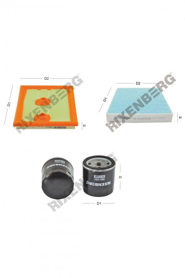 Seat Ibiza V 1.2 Tsi (6P) 90-110 Hp 15 > Rixenberg Filtre Bakım Seti ürün görseli 1