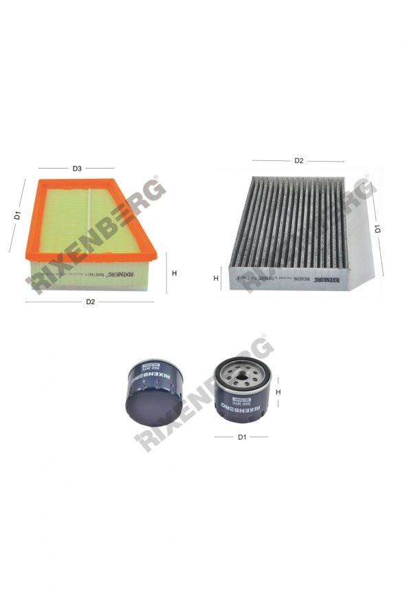 Renault Megane III 1.4 16V 130 Hp 09 > Rixenberg Filtre Bakım Seti ürün görseli