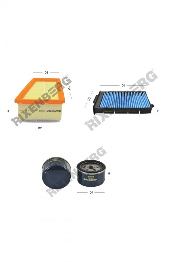 Renault Megane II 1.6 16V 105 Hp 05 > Rixenberg Filtre Bakım Seti ürün görseli