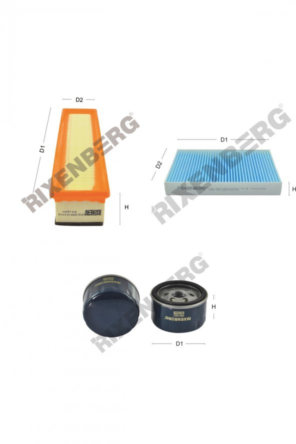 Renault Symbol 1.5 Dci 64-65-84 Hp 08 > Rixenberg Filtre Bakım Seti ürün görseli 1