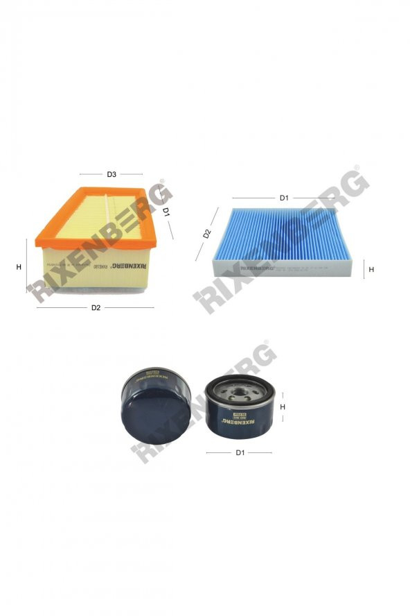 Renault Laguna II 1.8 16V 120 Hp 00 > Rixenberg Filtre Bakım Seti ürün görseli