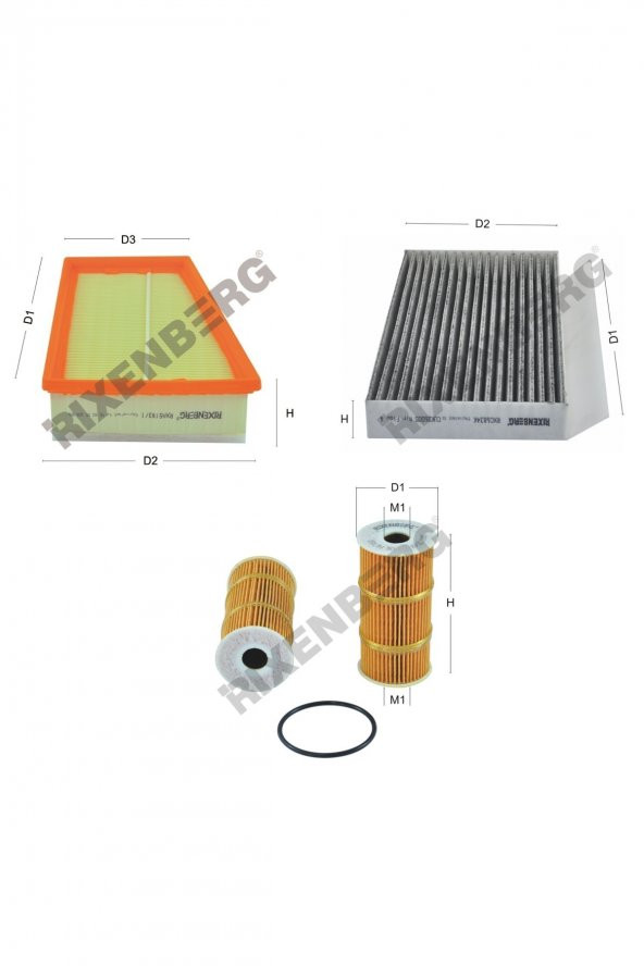 Renault Megane Cc 1.6 Dci 131 Hp 11 > Rixenberg Filtre Bakım Seti ürün görseli