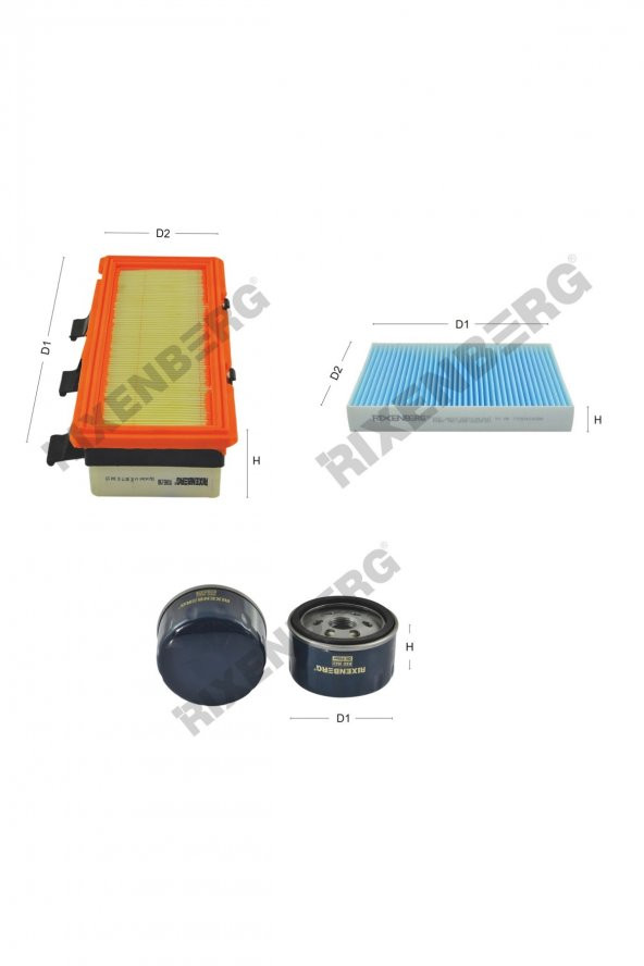 Renault Clio II/Campus/Symbol 1.9D 65 Hp (Motor Kodu f8q-630+662) 98-01 Rixenberg Filtre Seti