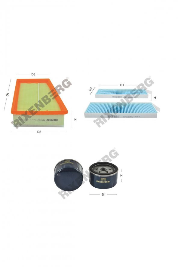 Renault Kangoo II 1.6 8V 87 Hp 08 > Rixenberg Filtre Bakım Seti ürün görseli