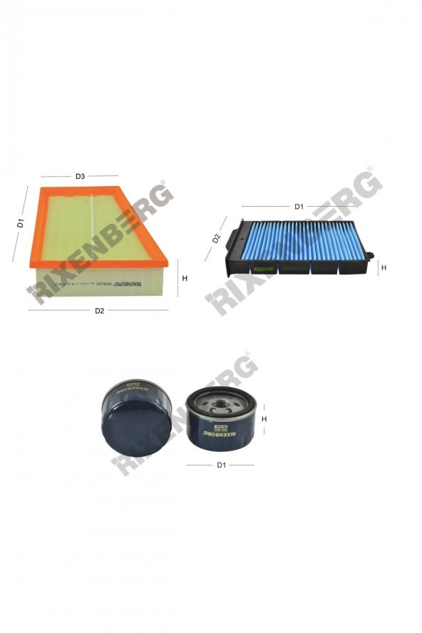 Renault Megane II 1.6 16V 113 Hp 02 > Rixenberg Filtre Bakım Seti ürün görseli