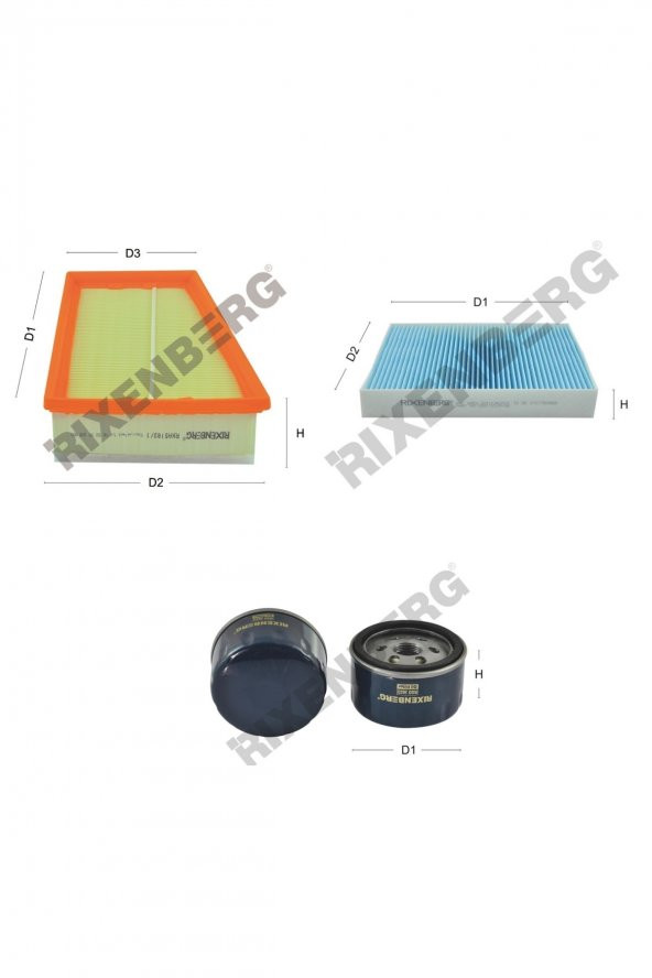 Renault Scenic III 1.6 16V 110 Hp 09 > Rixenberg Filtre Bakım Seti ürün görseli 1