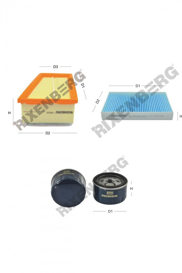 Renault Symbol 1.4 16V / 1.6 16V 98-102 Hp 08 > Rixenberg Filtre Bakım Seti ürün görseli 1