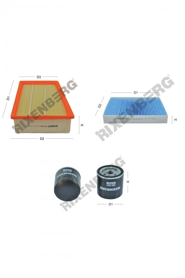 Renault Megane IV 1.5 Dci 90-110 Hp 15 > Rixenberg Filtre Bakım Seti ürün görseli