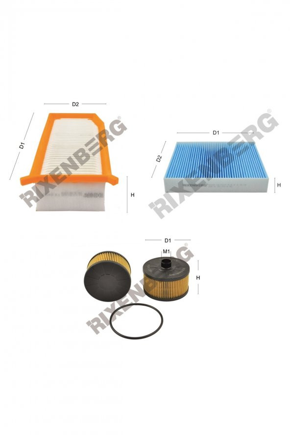 Renault Captur 1.2 Tce 118 Hp 16 > Rixenberg Filtre Bakım Seti ürün görseli