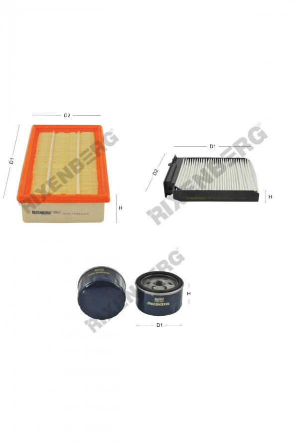 Renault Modus/Grand Modus 1.5 Dci 68-75-86 Hp 04 > Rixenberg Filtre Bakım Seti ürün görseli