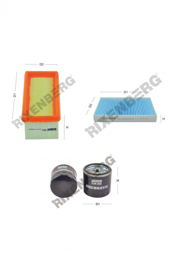 Renault Clio II/Campus/Symbol 1.2 16V 75 Hp (Motor Kodu d4f712) 01-12 Rixenberg Filtre Seti