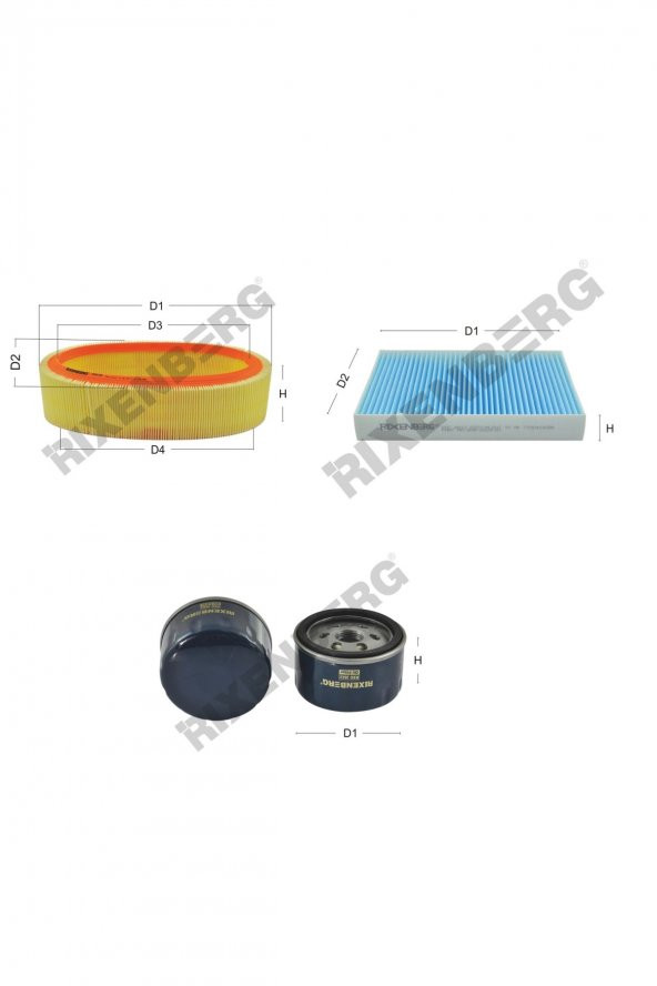 Renault Clio II/Campus/Symbol 1.4 75 Hp 98-01 Rixenberg Filtre Bakım Seti ürün görseli