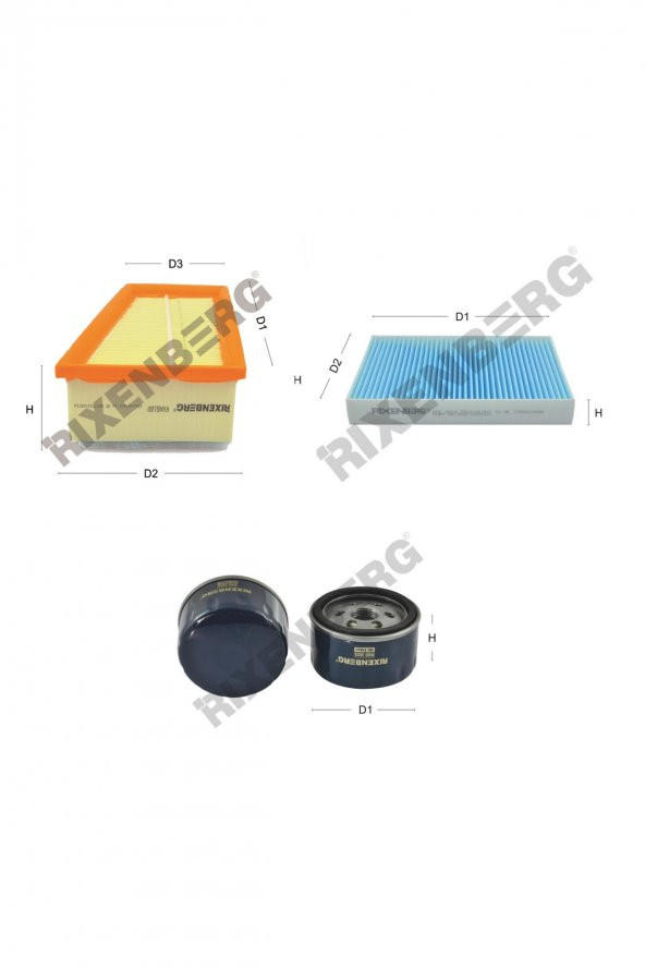 Renault Kangoo 1.6 16V / Bivalent 82-95 Hp 01-07 Rixenberg Filtre Bakım Seti ürün görseli