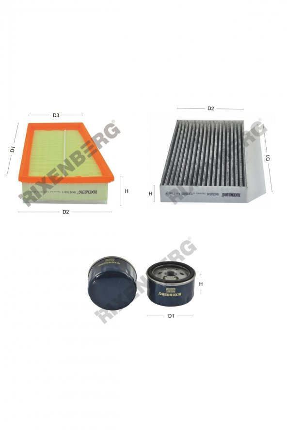 Renault Megane Cc 1.6 16V 110 Hp 10 > Rixenberg Filtre Bakım Seti ürün görseli