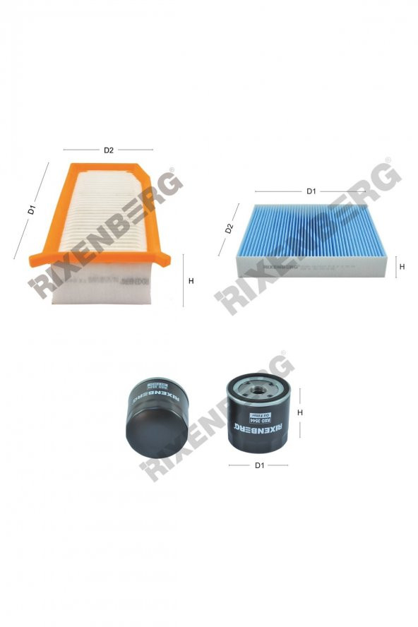 Renault Captur 1.5 Dci 90-110 Hp 13 > Rixenberg Filtre Bakım Seti ürün görseli