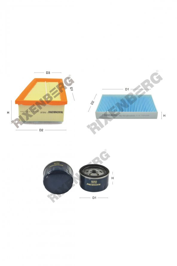 Renault Clio II/Campus/Symbol 1.6 16V 107 Hp 98-05 Rixenberg Filtre Bakım Seti ürün görseli 1