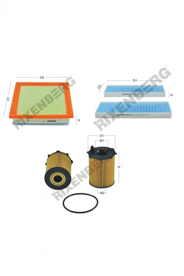 Peugeot 301 1.6 BlueHdi 99 Hp 14 > Rixenberg Filtre Bakım Seti ürün görseli