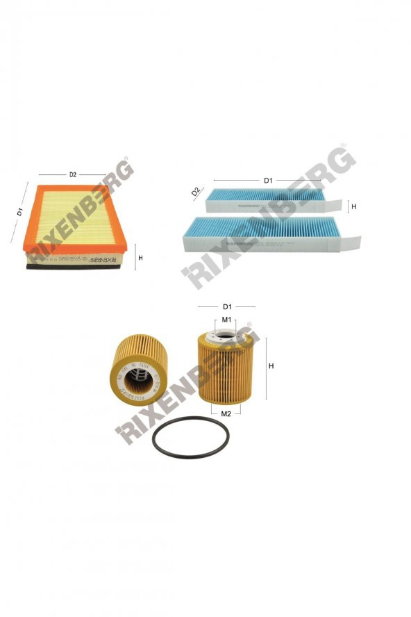 Peugeot Partner III 1.5 BlueHdi 75-102-130 Hp 18 > Rixenberg Filtre Bakım Seti ürün görseli