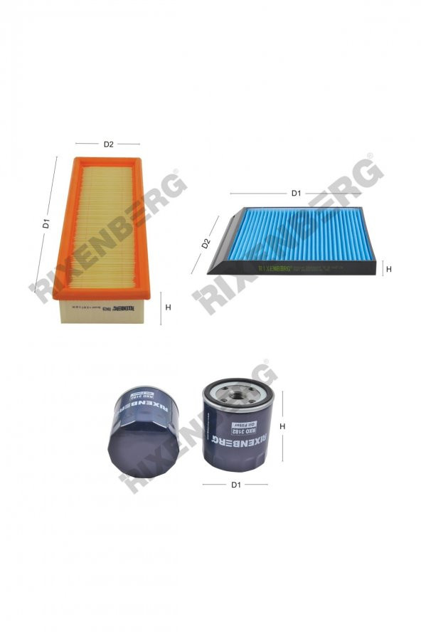 Peugeot Partner 1.8 90 Hp 97-02 Rixenberg Filtre Bakım Seti ürün görseli