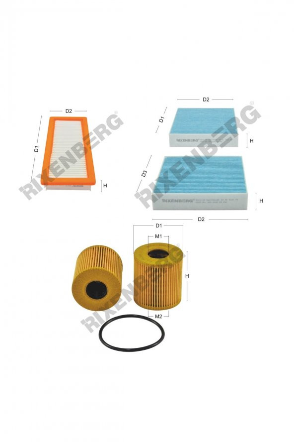 Peugeot 208 1.6 Gti 200-208 Hp 12 > Rixenberg Filtre Bakım Seti ürün görseli 1